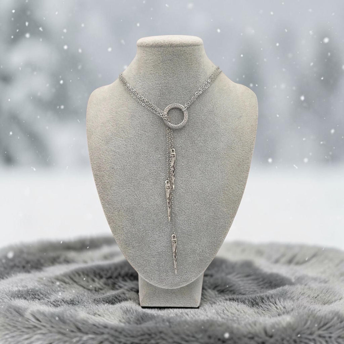 Viking Necklace - Viking Valkyrie Chain Necklace, Celtic Wraparound Jewelry