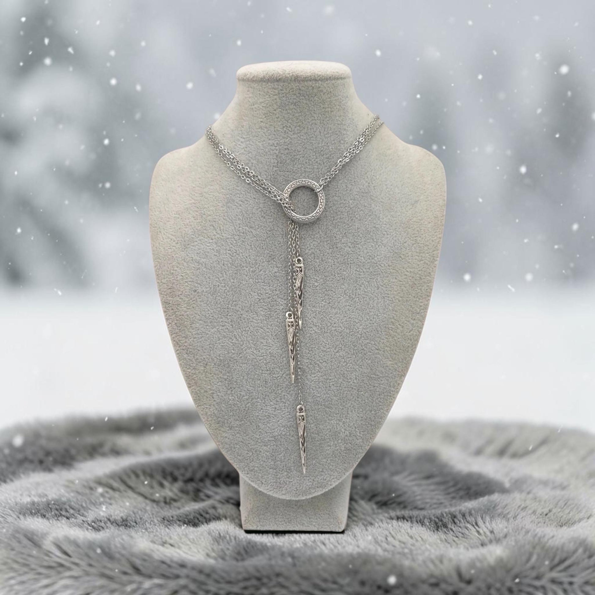 Viking Necklace - Viking Valkyrie Chain Necklace, Celtic Wraparound Jewelry