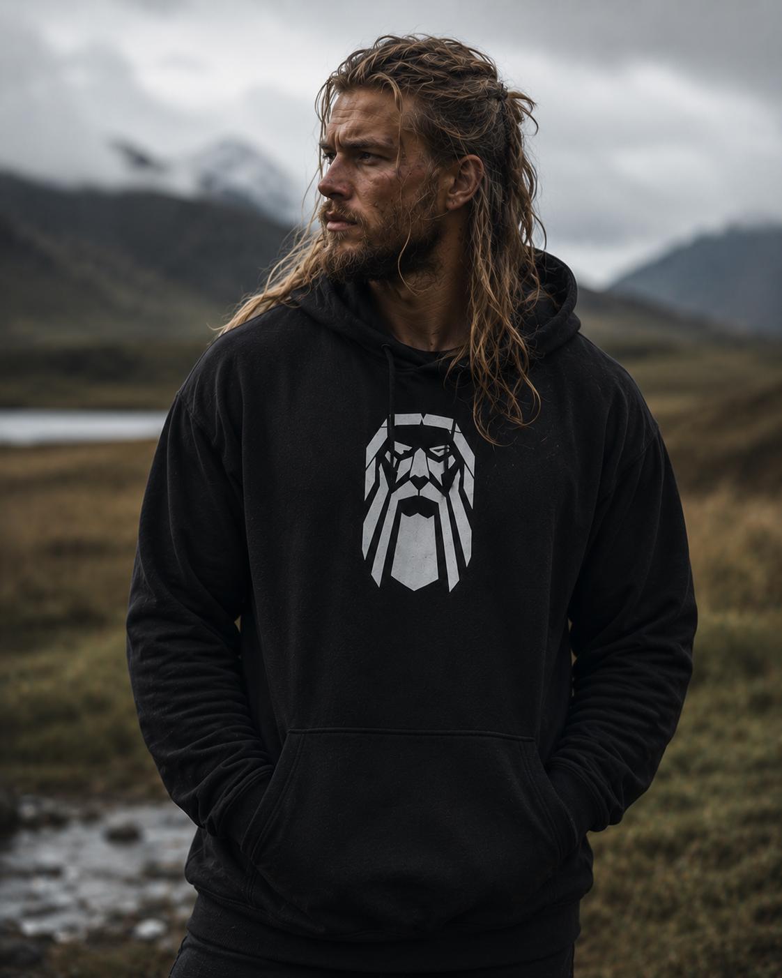 Viking Odin Hoodie for Men, Norse God Warrior Pullover