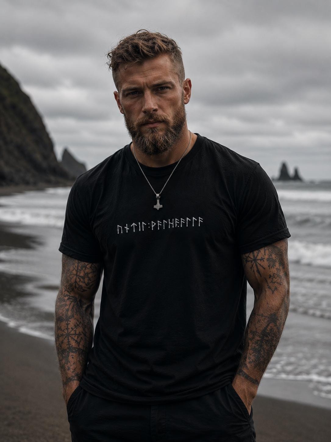 Viking Valhalla T-Shirt - Until Valhalla Rune Shirt, Minimalist Viking Tee for Men, Norse