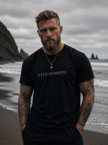 Viking Valhalla T-Shirt - Until Valhalla Rune Shirt, Minimalist Viking Tee for Men, Norse