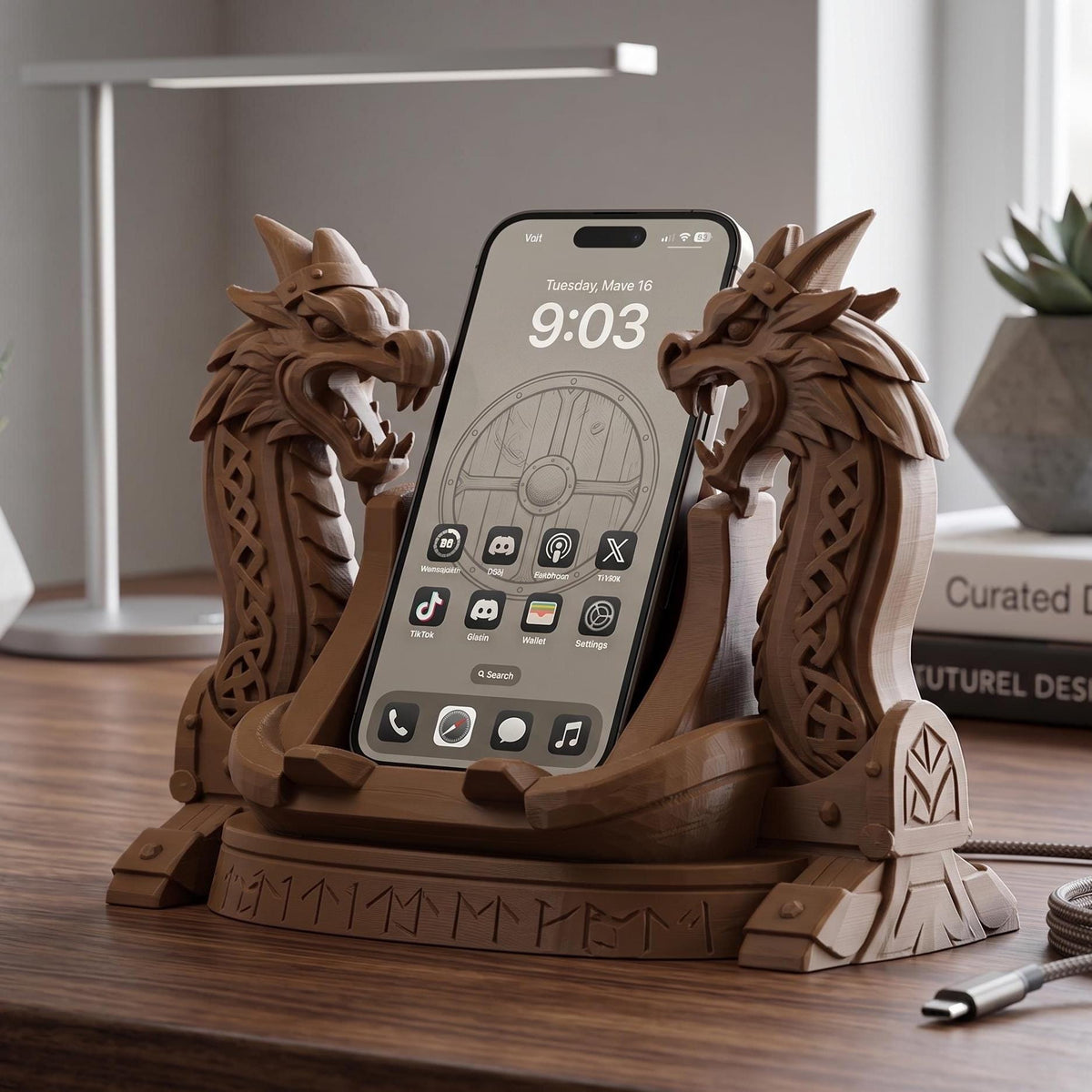 Viking Longship Home Decor - Viking Longship Planter Set, Norse Succulent Pot in Small Medium Large