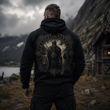 Viking Rune Hoodie - Viking Warrior Hoodie, Norse Mythology Sweatshirt, Nordic Rune Hoodie