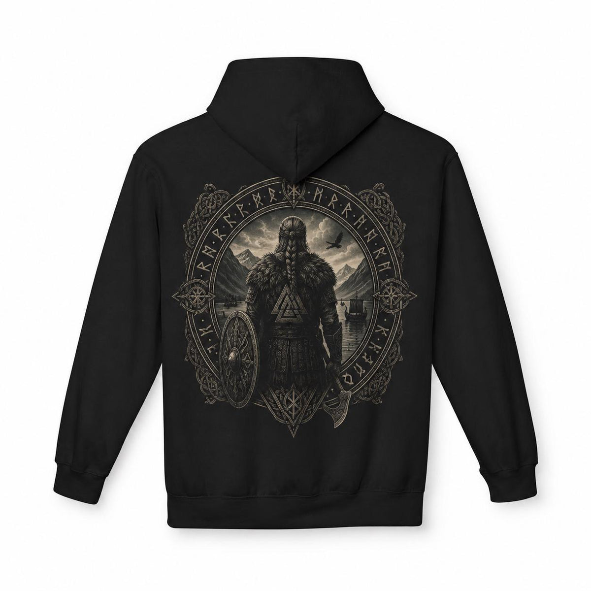 Viking Rune Hoodie - Viking Warrior Hoodie, Norse Mythology Sweatshirt, Nordic Rune Hoodie