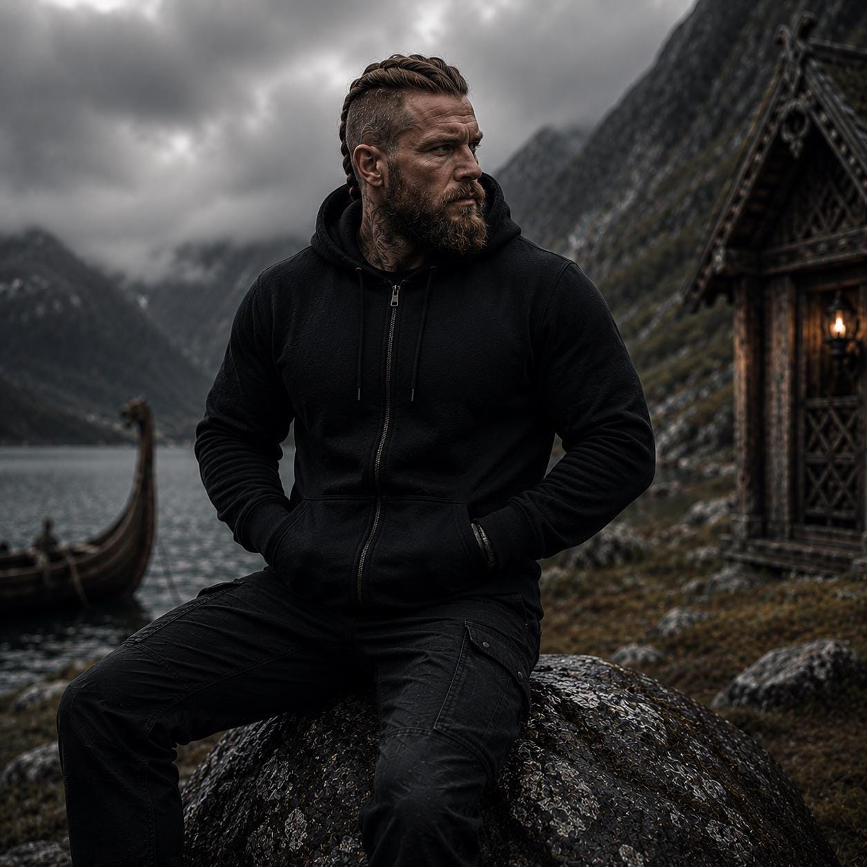 Viking Rune Hoodie - Viking Warrior Hoodie, Norse Mythology Sweatshirt, Nordic Rune Hoodie