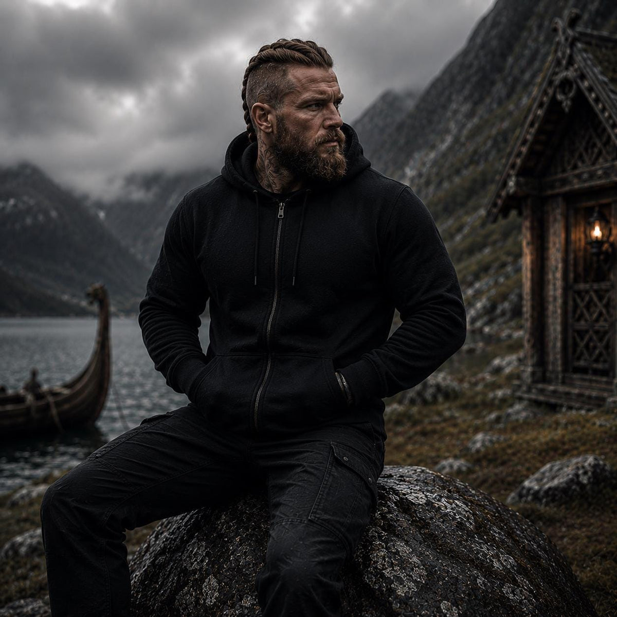 Viking Rune Hoodie - Viking Warrior Hoodie, Norse Mythology Sweatshirt, Nordic Rune Hoodie