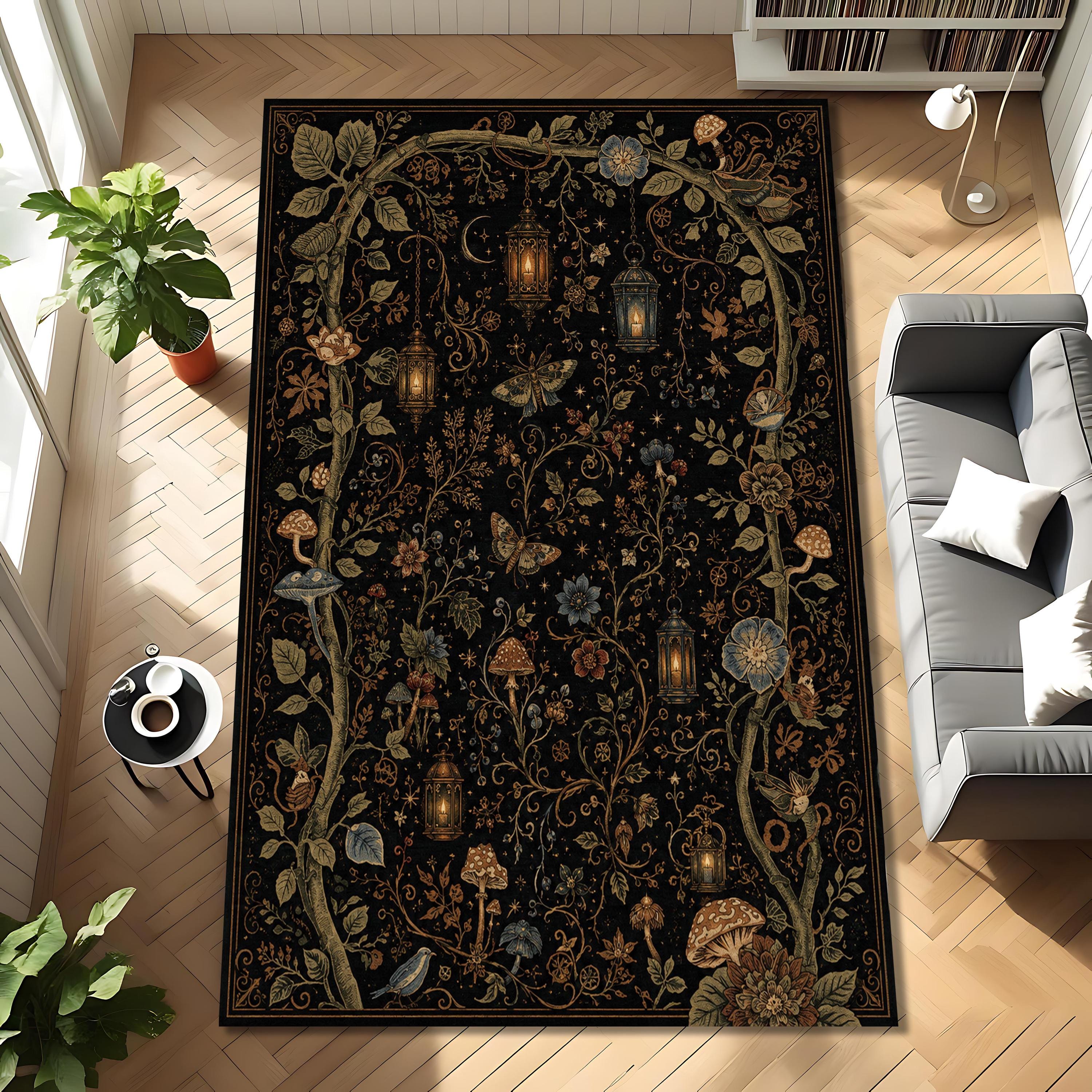 Viking Yggdrasil Tree of Life Rug - Viking Tree of Life Round Rug, Yggdrasil Rune Circle Carpet