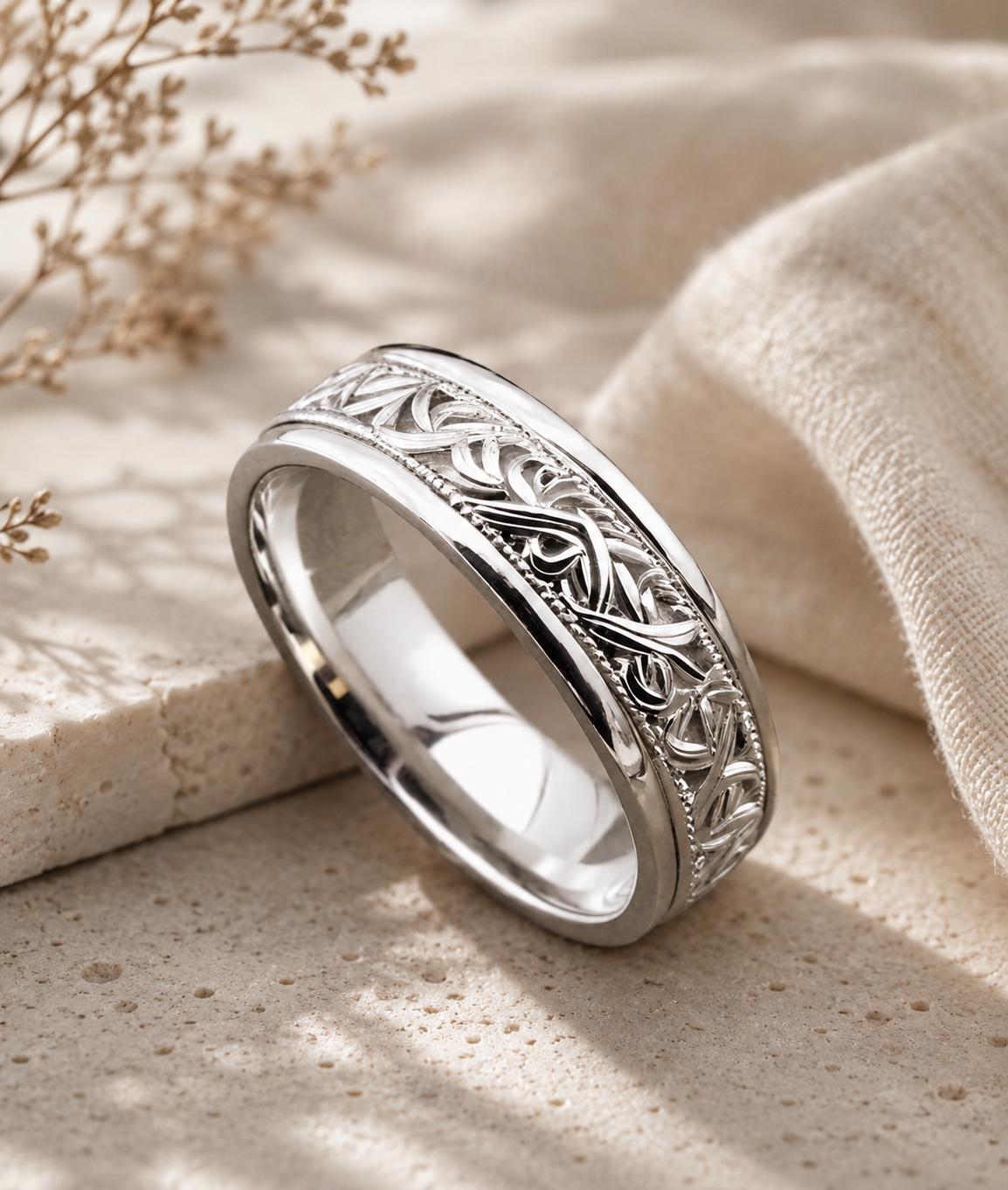 Viking Raven Ring - Raven Celtic Knot Ring, Viking Raven Band, Oxidized Silver Ring, Norse Celtic