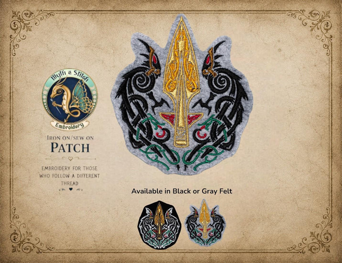 Viking Raven Jacket - Viking Warrior Raven Embroidered Patch, Norse Mythology Nordic Jacket Back