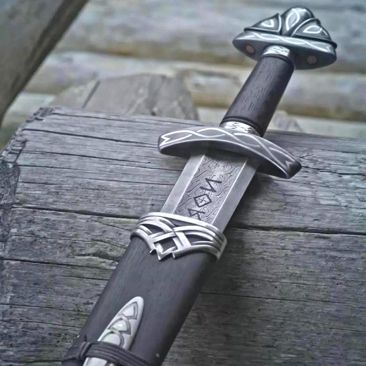 Viking Costume & LARP - Hand Crafted Northmen Damascus Steel Viking Sword, Custom Handmade Blade