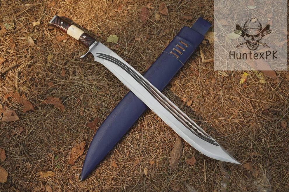 Viking Weapon Replica - Custom Handmade Viking Seax – 26" Engraved 440C Steel Blade