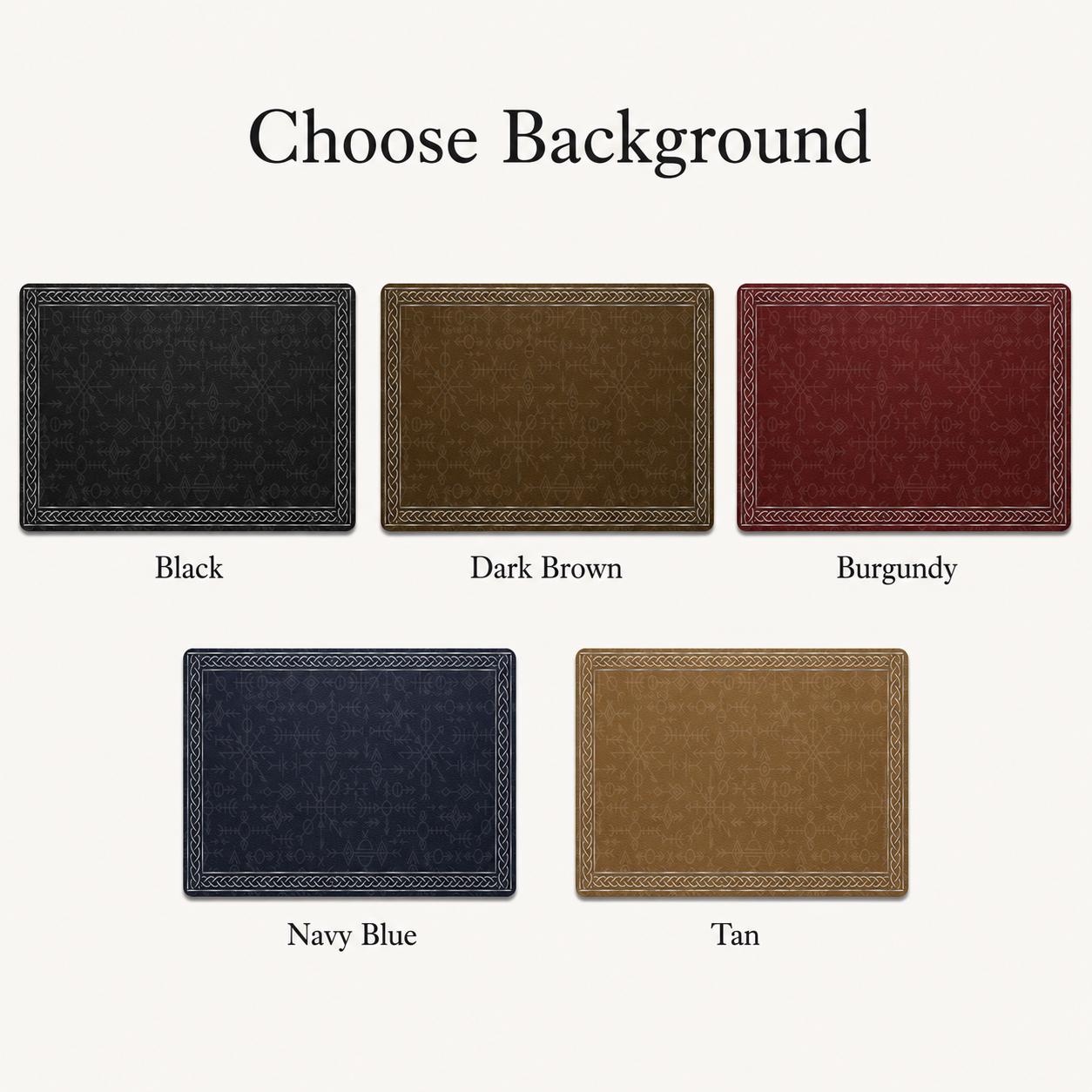 Viking Rune Leather Accessory - Personalized Ethnic Norse Viking Leather Desk Mat, Norse Mytholog