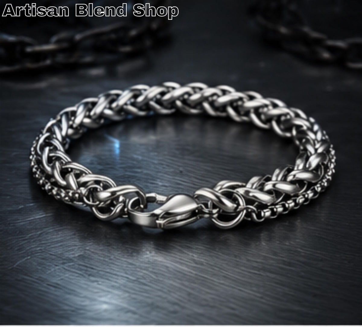 Viking Bracelet - Mens Leather Cuff Bracelet, Celtic Engraved Sterling Silver Braided Viking Norse