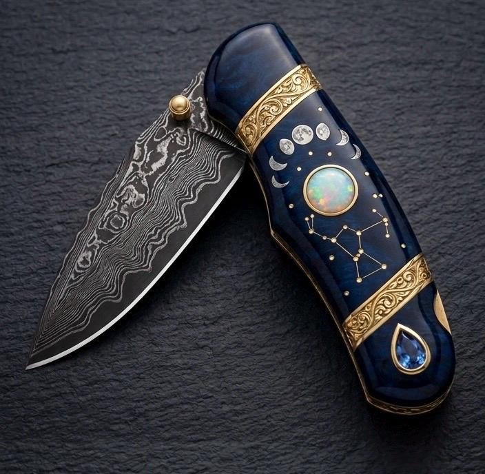Viking Weapon Replica - Engraved Viking Folding Tool, Norse Mythology Pocket Accessory, Celtic
