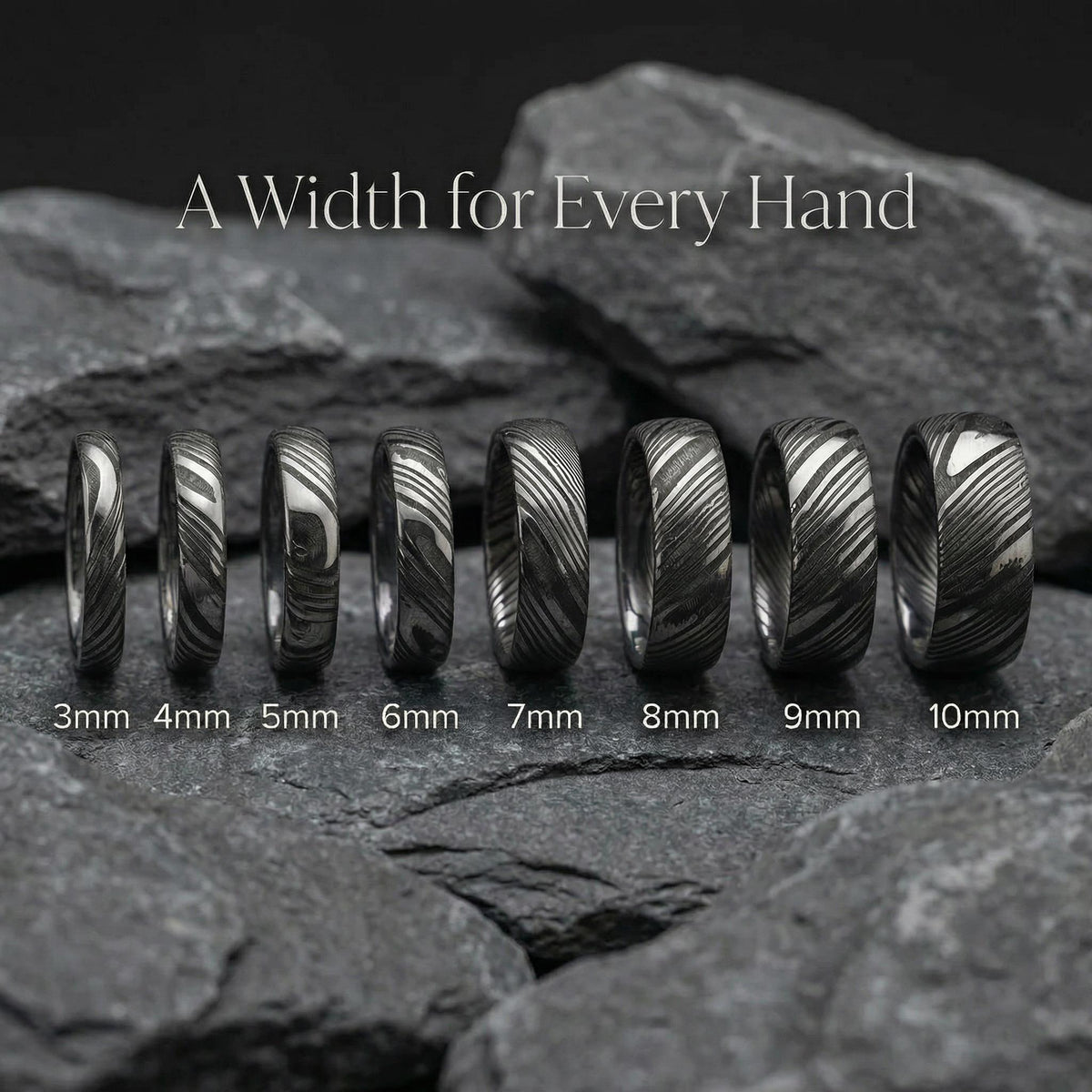Viking Ring - Viking Damascus Ring, Rock Hammered Band, Mens Wedding Band, Norse Ring, Anniversary