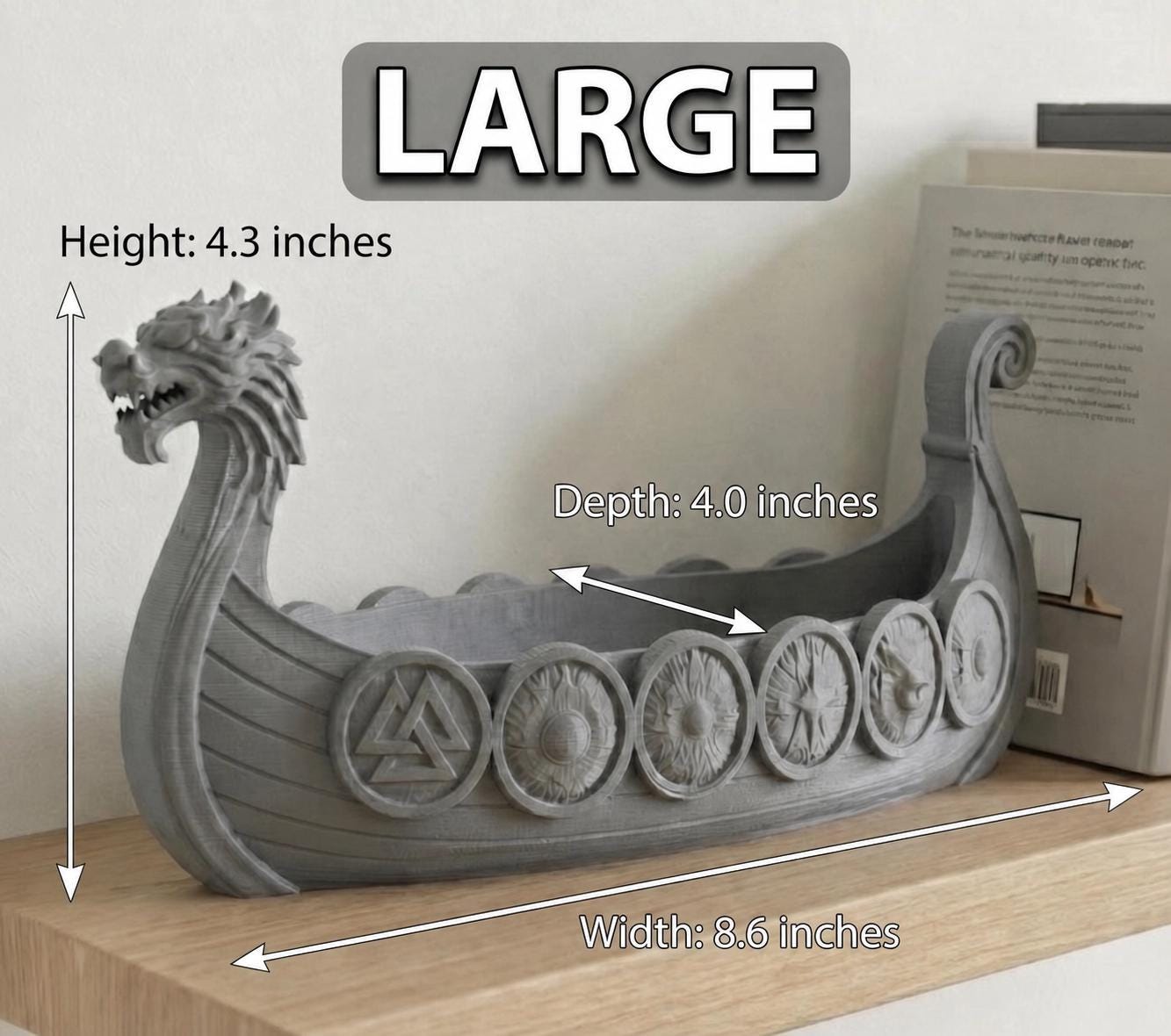 Viking Longship Home Decor - Viking Longship Planter Set, Norse Succulent Pot in Small Medium Large