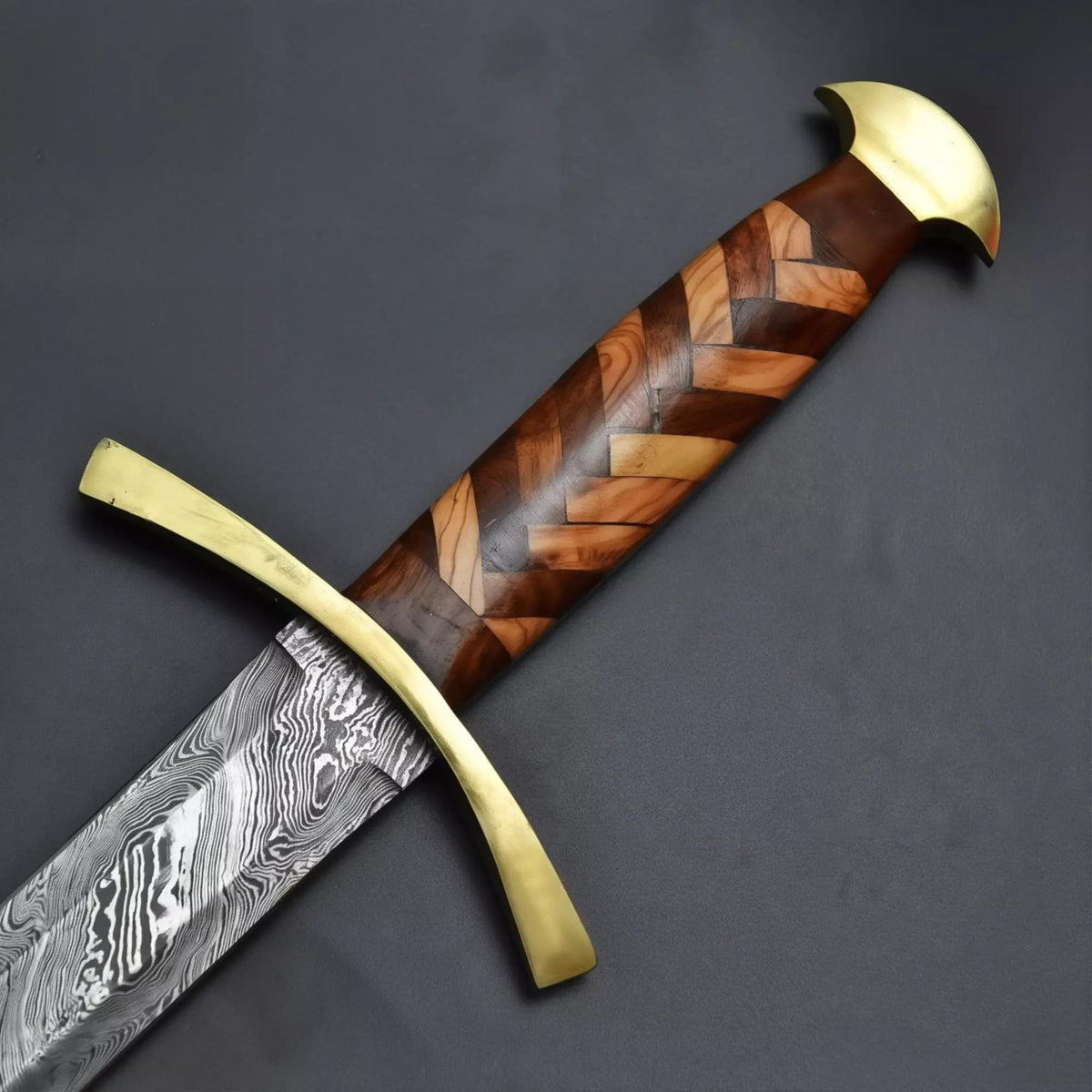 Viking Weapon Replica - Northmen Sword Hand Forged Damascus Steel, Medieval Viking Long Sword, Wall