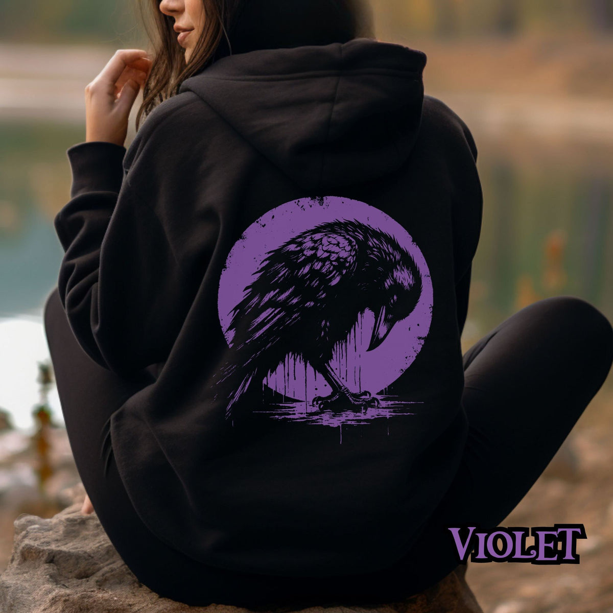 Viking Raven Hoodie - Gothic Raven Hoodie, Raven Skeleton Hoodie, Viking Raven Hoodie, Norse Raven