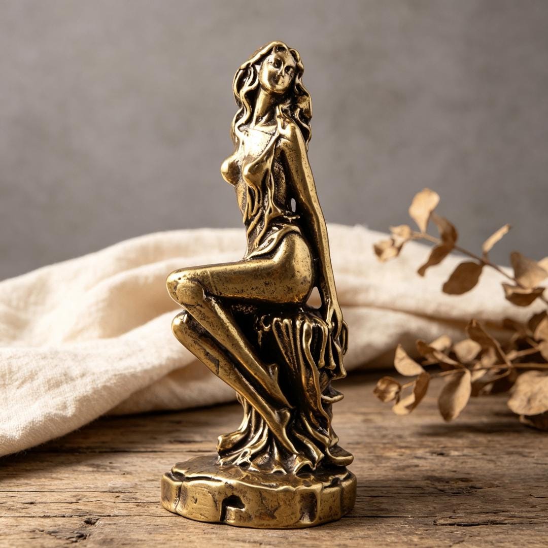 Viking Home Decor - Handmade Mini Bronze Viking Statue - Retro Desktop Decoration, Gothic Small