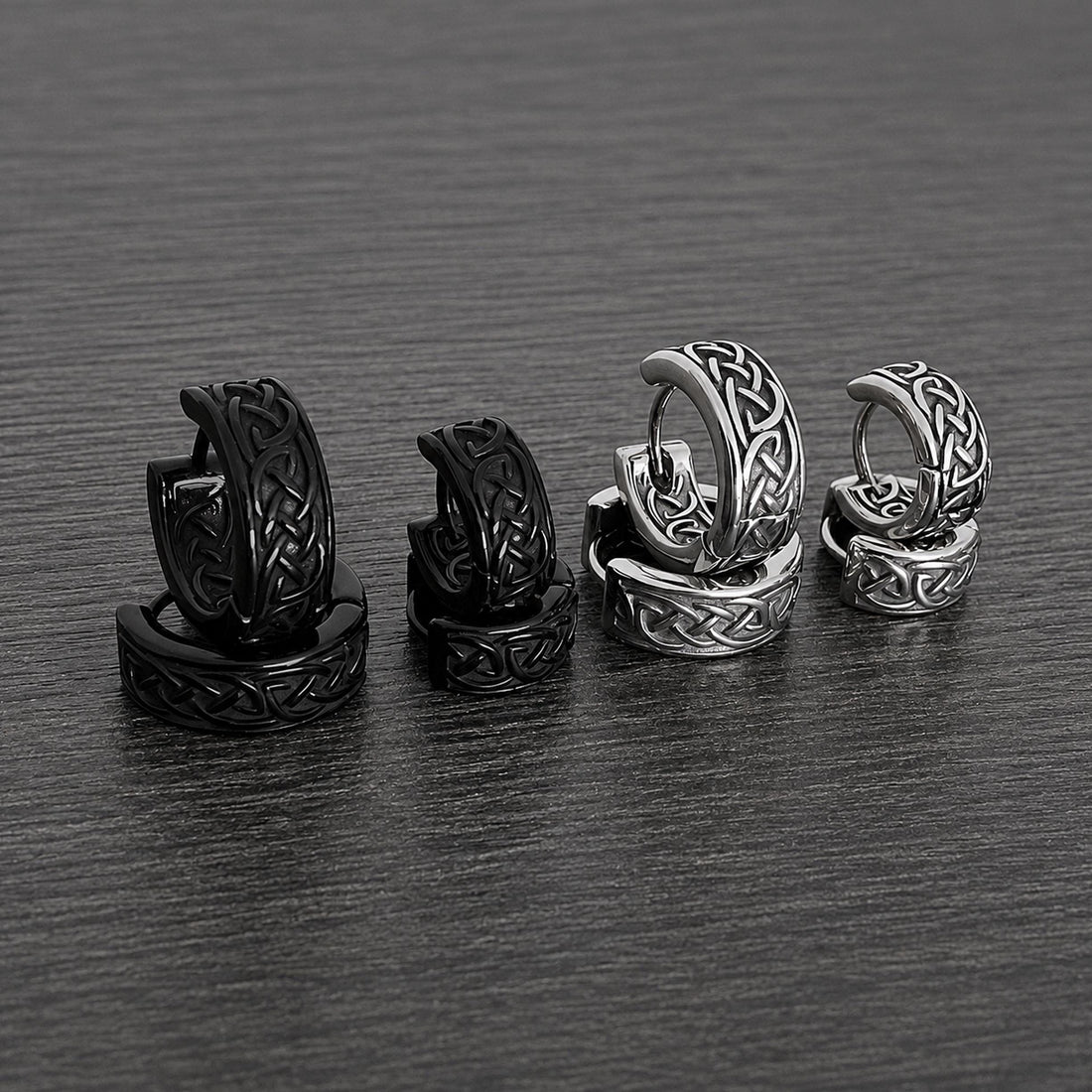 Viking Jewelry Accessory - Celtic braid hoop earrings, 8mm and 11 mm hoops, Viking earrings