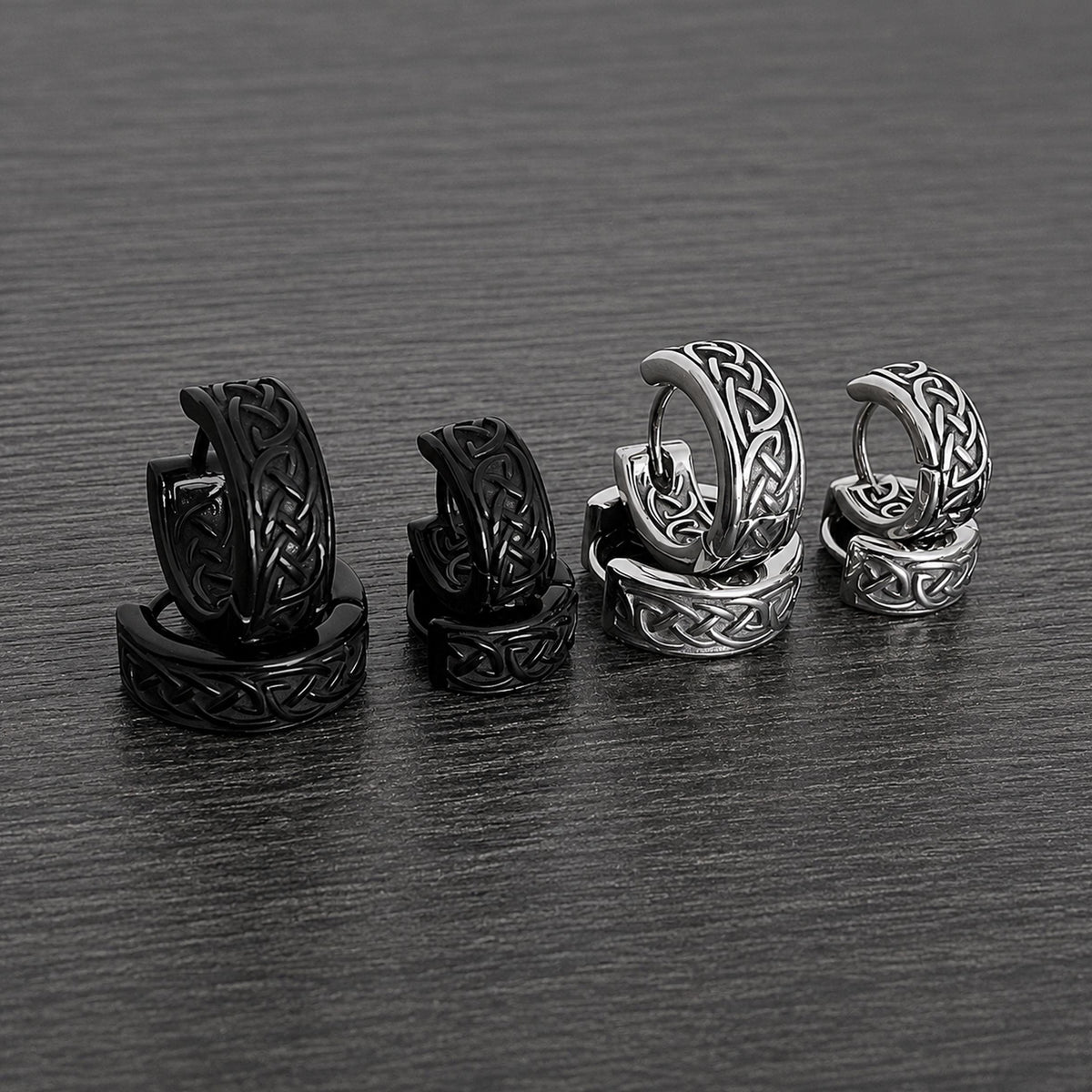 Viking Jewelry Accessory - Celtic braid hoop earrings, 8mm and 11 mm hoops, Viking earrings