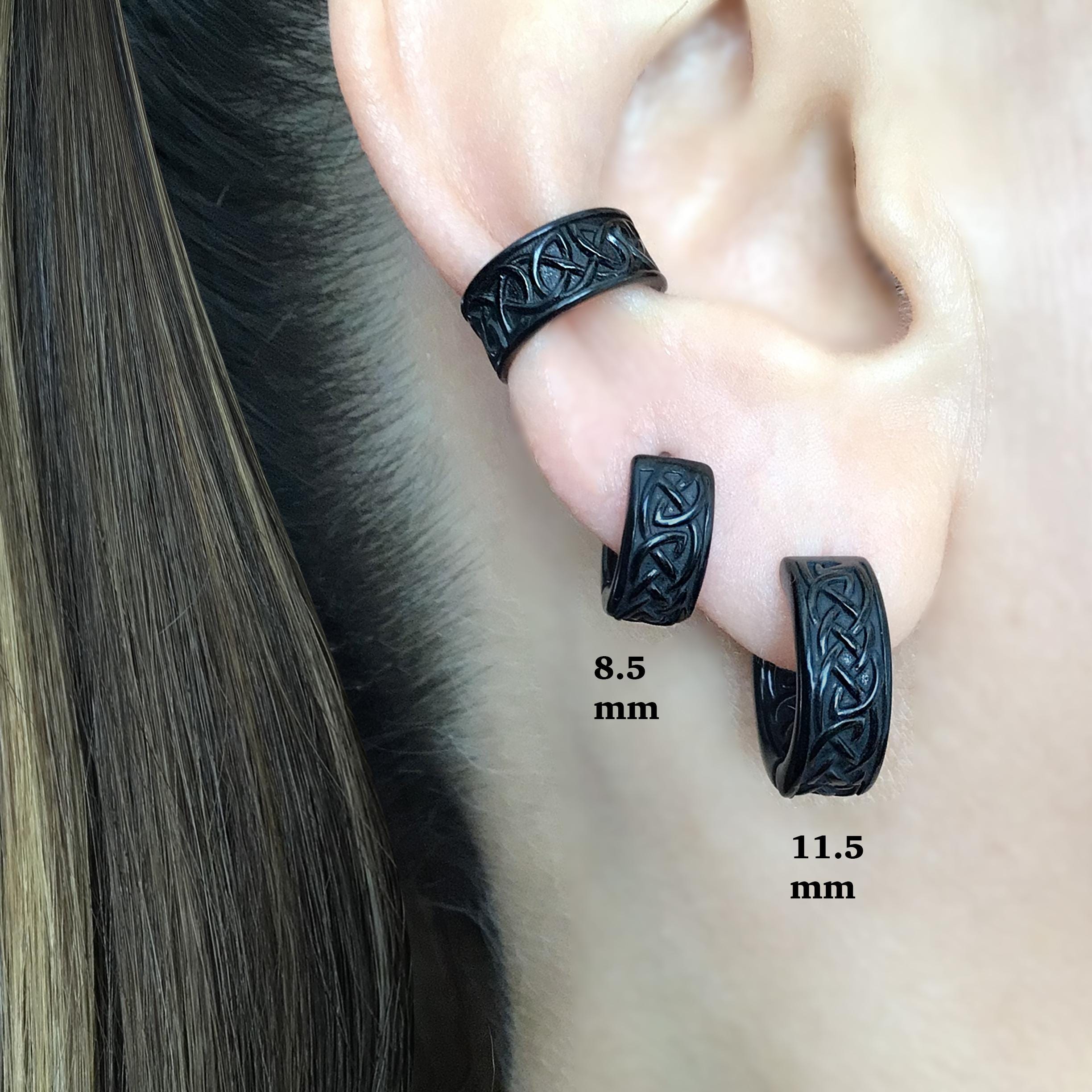 Viking Jewelry Accessory - Celtic braid hoop earrings, 8mm and 11 mm hoops, Viking earrings