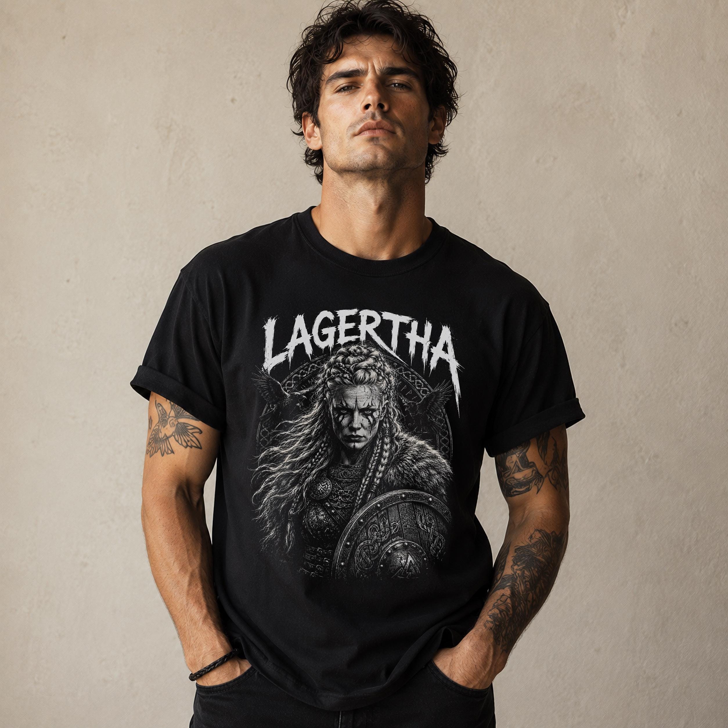 Viking T-Shirt - Lagertha Shirt: Viking Warrior Woman T Shirt, Viking Shieldmaiden Tee, Norse