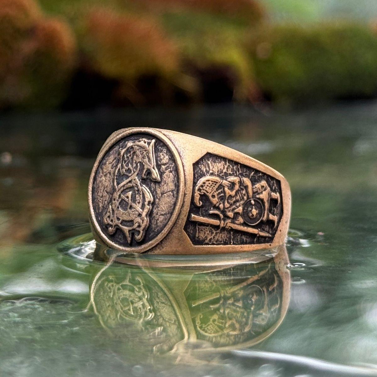 Viking Raven Ring - Raven ring Viking jewelry signet rings for men Norse mythology Ancient jewelry