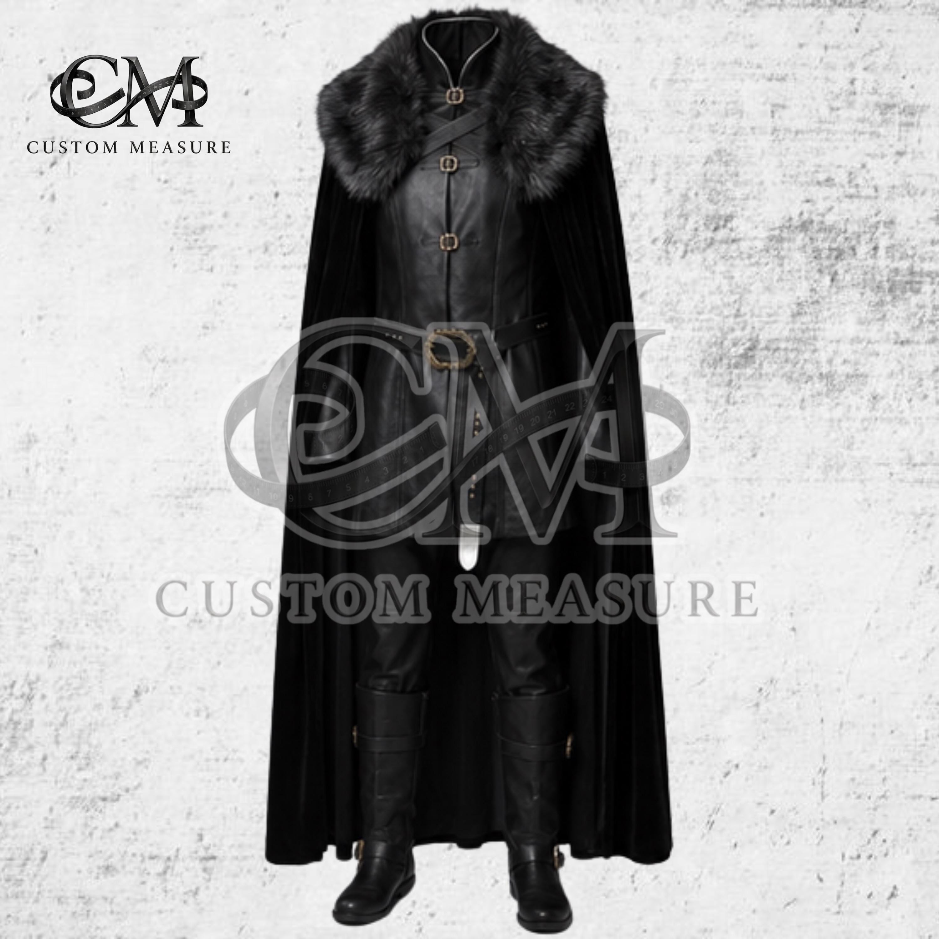 Viking Jacket - Medieval Viking Leather Coat, Fur Collar, Norse Warrior Jacket, Renaissance Fair