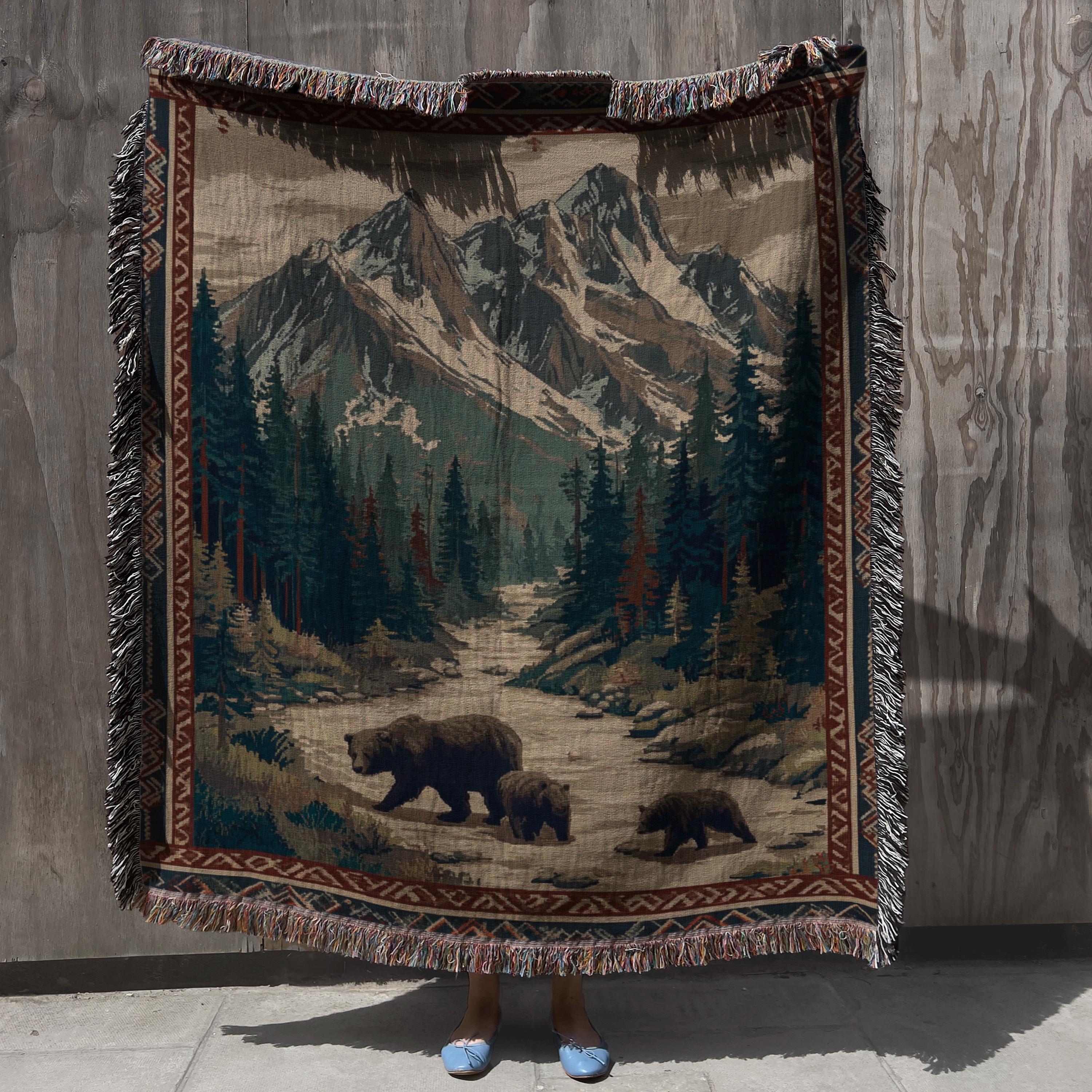Viking Blanket - Viking Mountain Fjord and Longboat Soft Fleece Blanket - Viking Art Blanket - Gift
