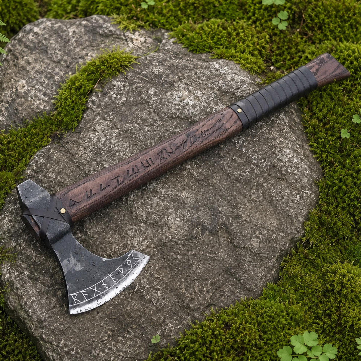 Viking Weapon Replica - Functional Hand forged Engraved Viking Axe - Perfect gift for him on this