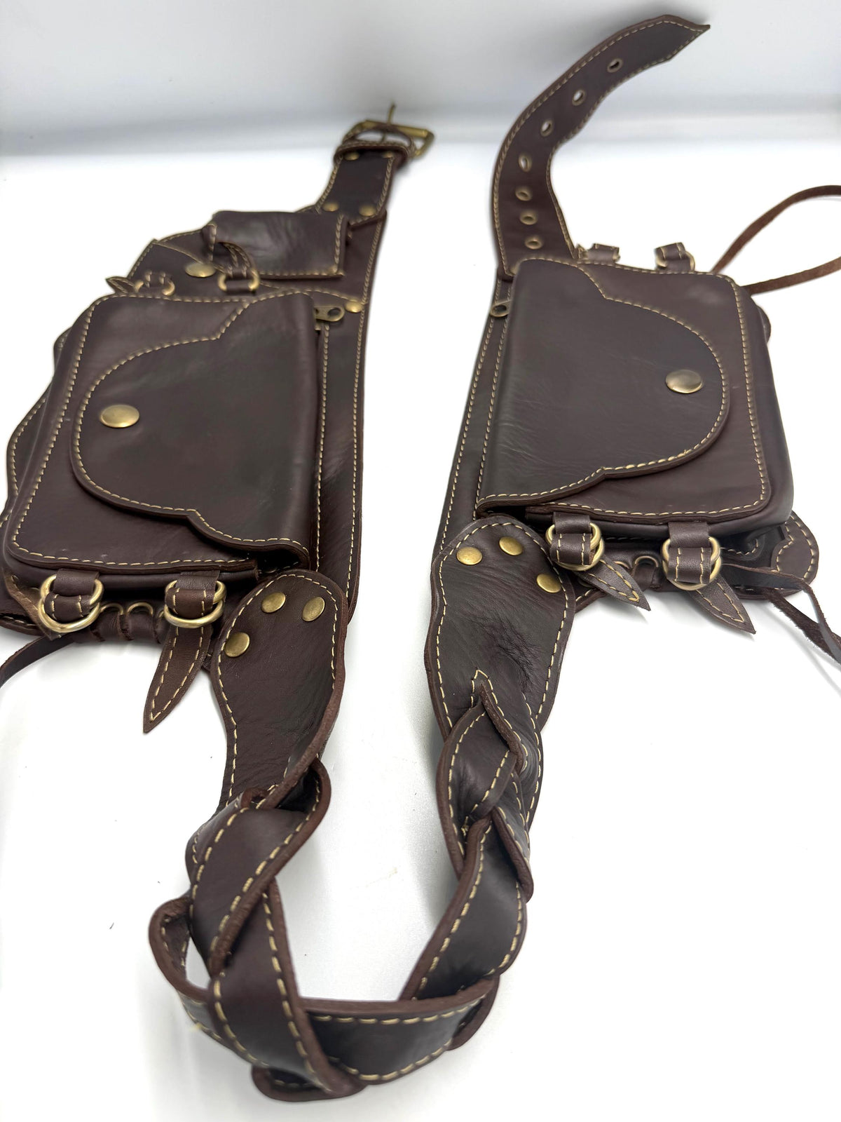 Viking Costume & LARP - Medieval Leather Belt Accessories Set, Viking Cosplay, Renaissance Faire