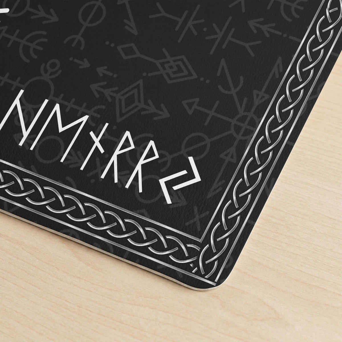 Viking Rune Leather Accessory - Personalized Ethnic Norse Viking Leather Desk Mat, Norse Mytholog