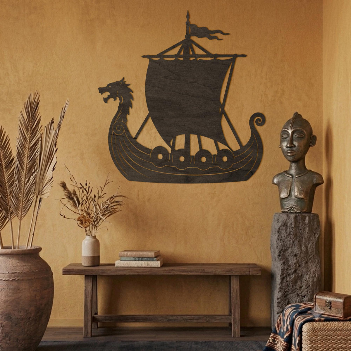 Viking Blanket - Viking Ship Wall Art, Nordic Ship Wall Art, Viking Ship Wall Decor, Viking Ship