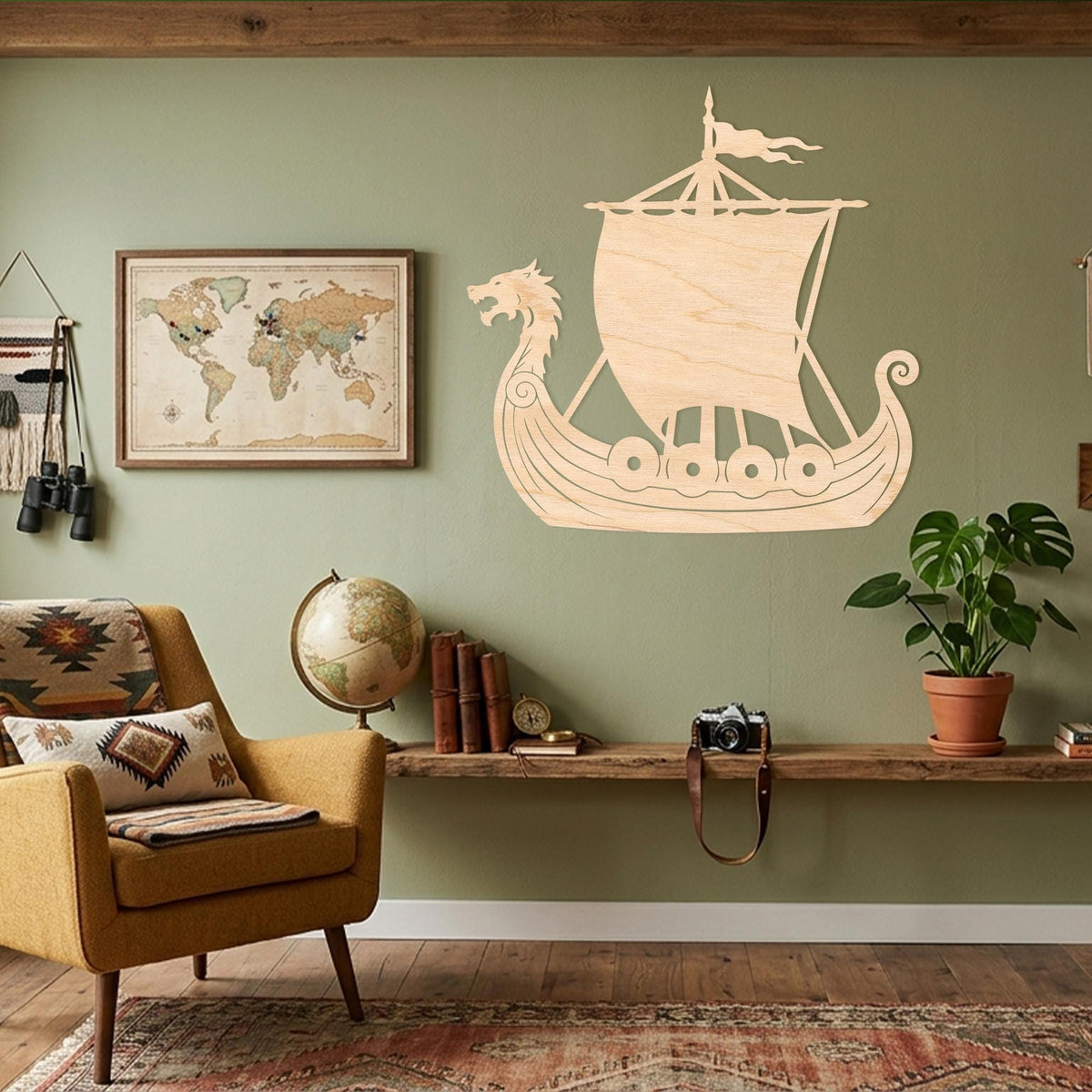 Viking Blanket - Viking Ship Wall Art, Nordic Ship Wall Art, Viking Ship Wall Decor, Viking Ship