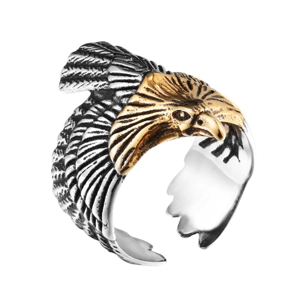 Viking Odin Ring - Viking Raven Ring for Men, Odin Raven Ring, Norse Mythology Jewelry, Flying
