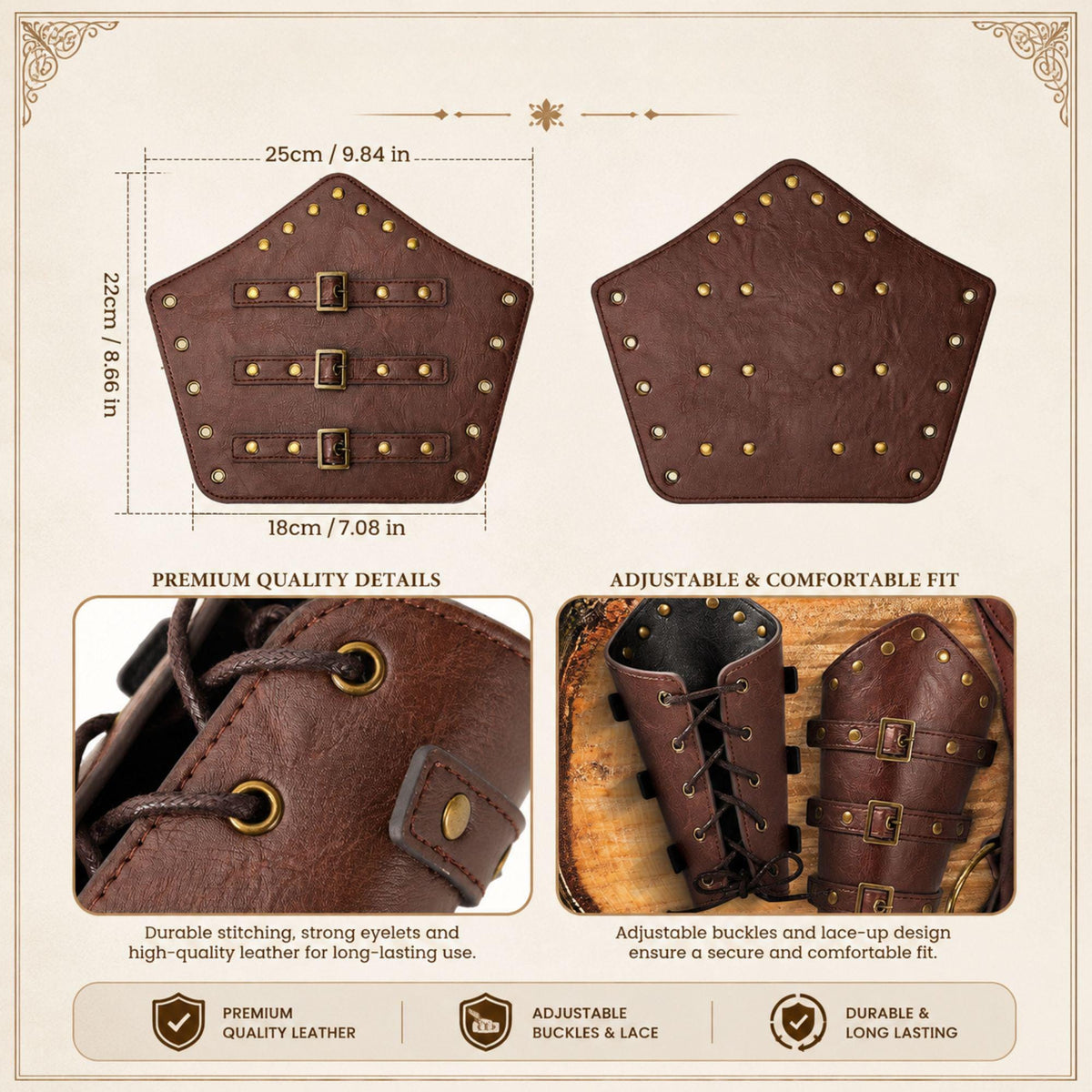 Viking Costume & LARP - Renaissance Fair Belt Pouch Set Viking Bracer Medieval Costume Accessories