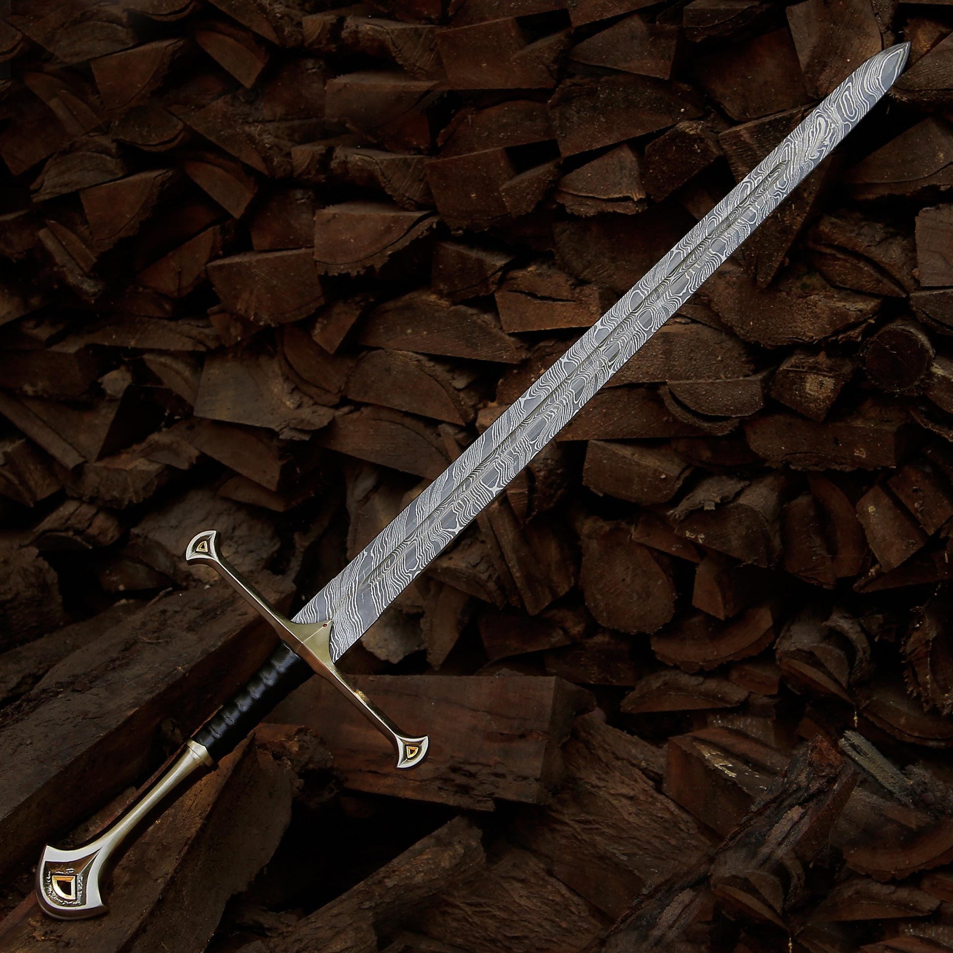 Viking Costume & LARP - Hand Crafted Northmen Damascus Steel Viking Sword, Custom Handmade Blade