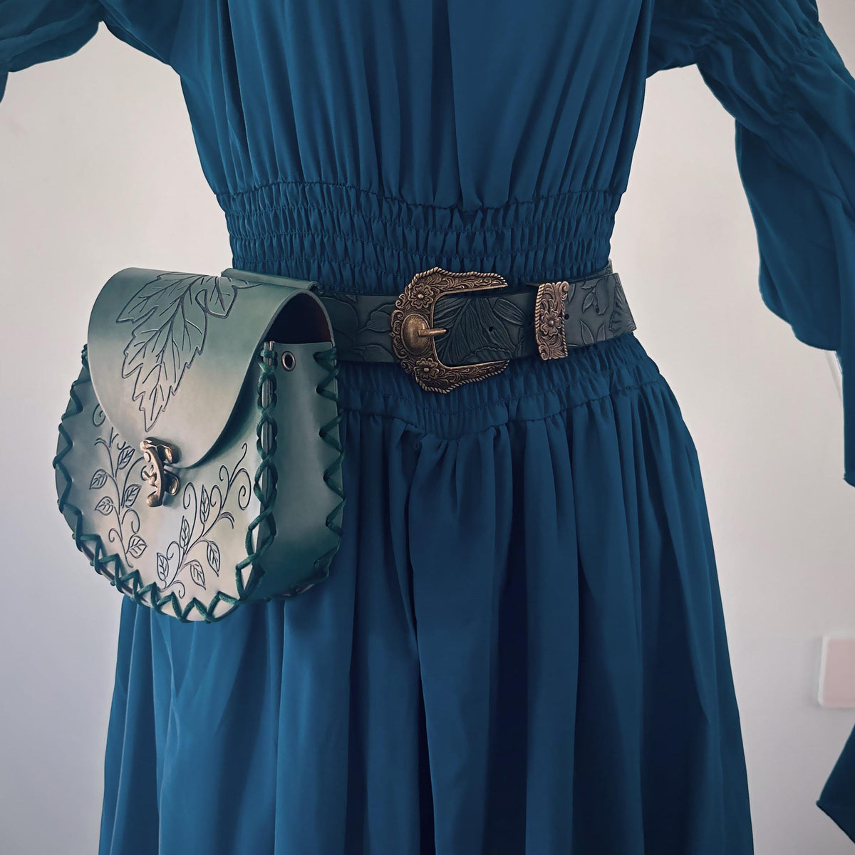 Viking Costume & LARP - Medieval Leather Belt Accessories Set, Viking Cosplay, Renaissance Faire