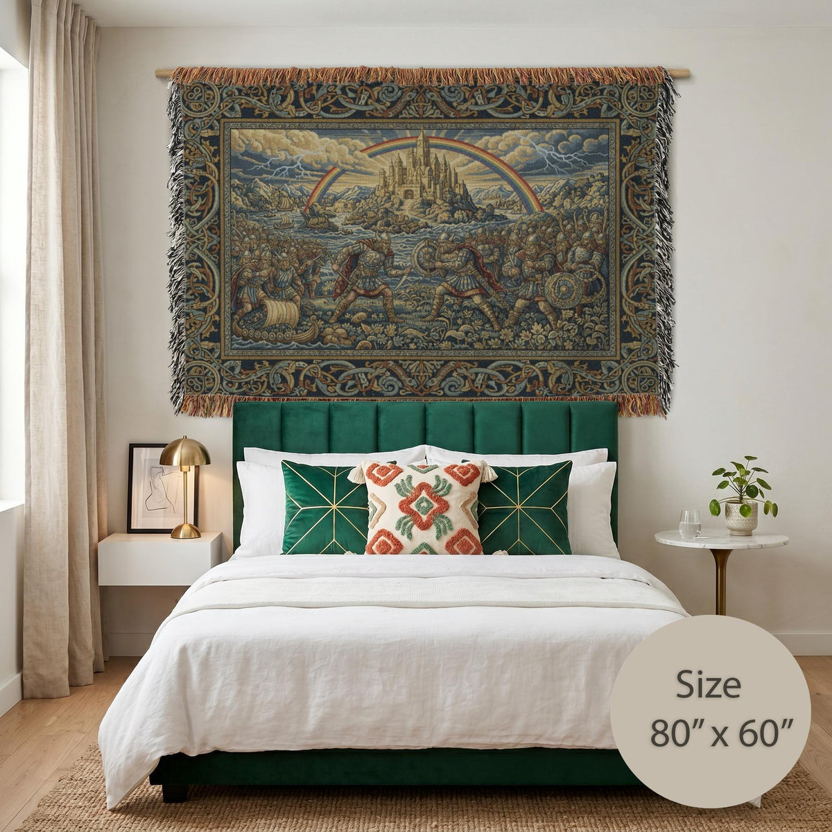 Viking Blanket - Norse Mythology Woven Blanket, Viking Gods Tapestry, Historic Nordic Art Throw