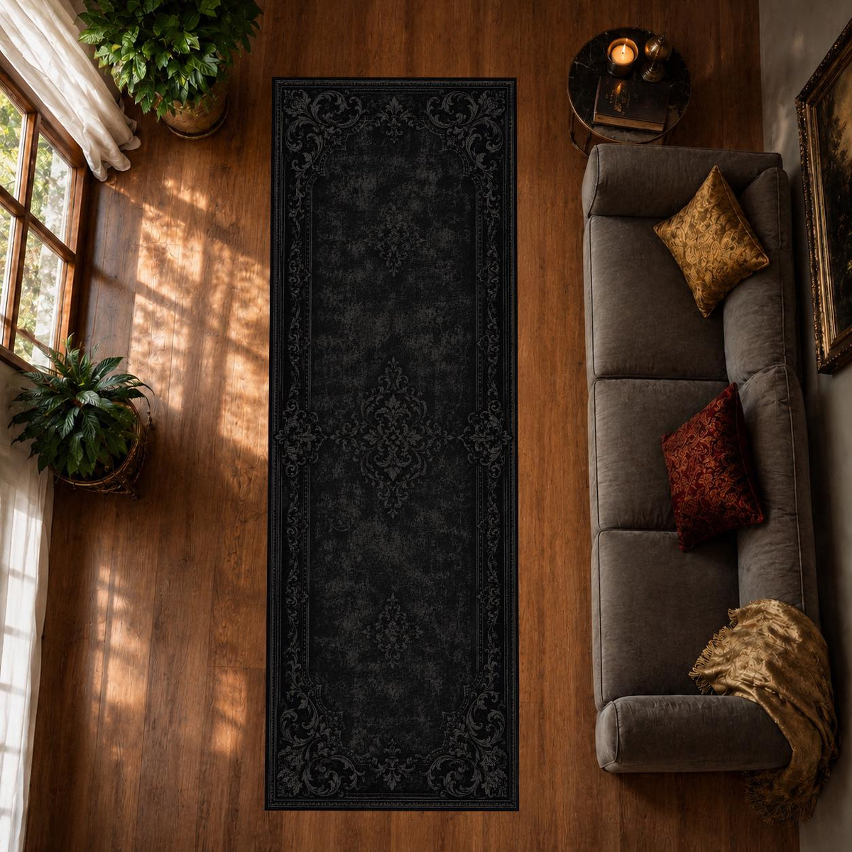 Viking Yggdrasil Tree of Life Rug - Dark Green Celtic Tree of Life Axe Runner Rug, Viking Yggdrasil