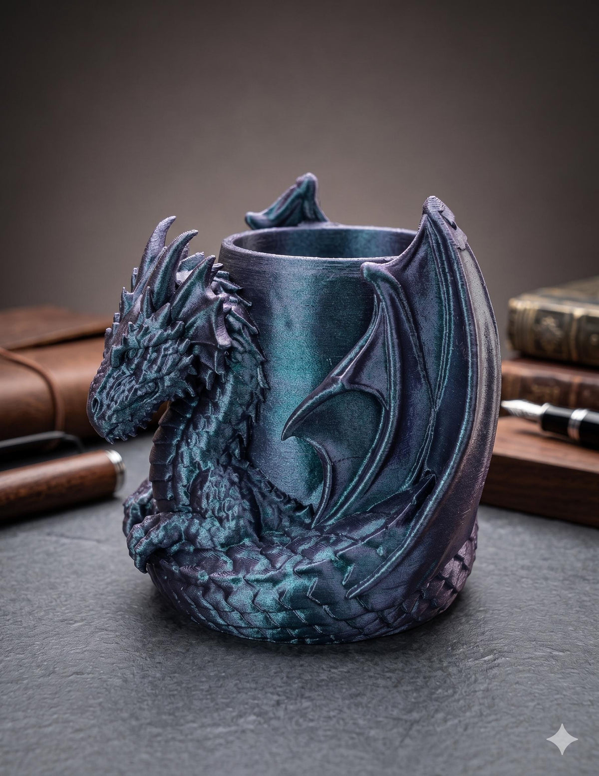 Viking Mug - 3D Printed Viking Warrior Mug – Norse Berserker Tankard, Horned Helmet Desk Organizer