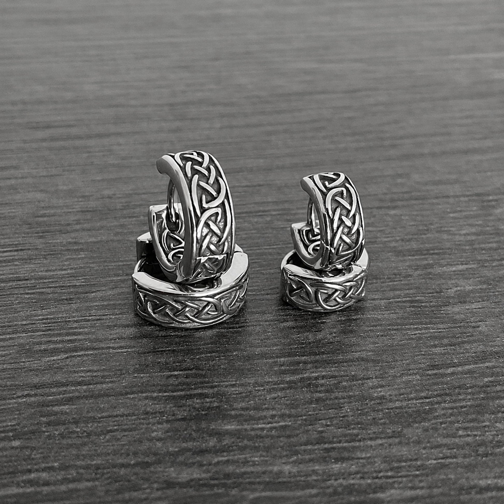 Viking Jewelry Accessory - Celtic braid hoop earrings, 8mm and 11 mm hoops, Viking earrings