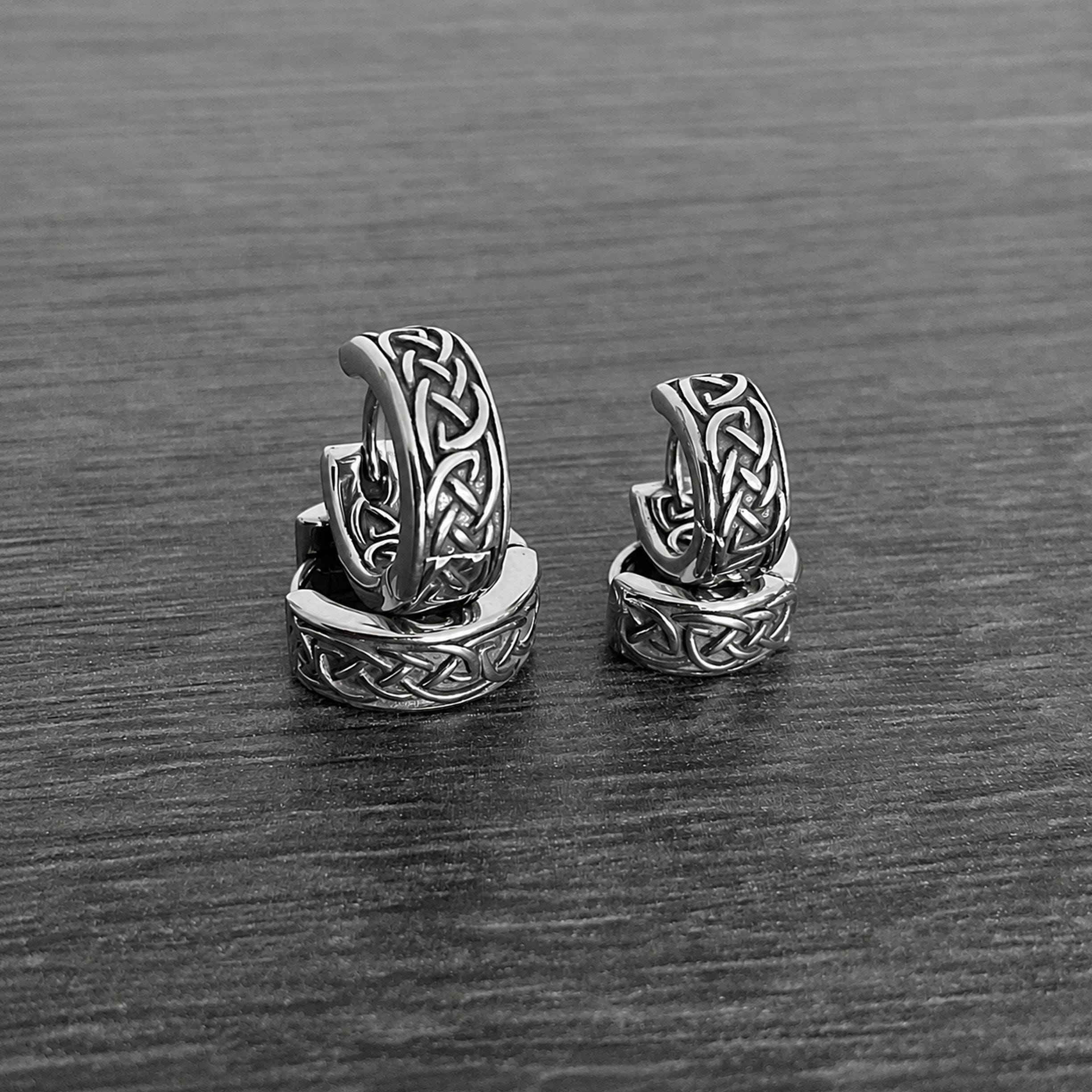Viking Jewelry Accessory - Celtic braid hoop earrings, 8mm and 11 mm hoops, Viking earrings