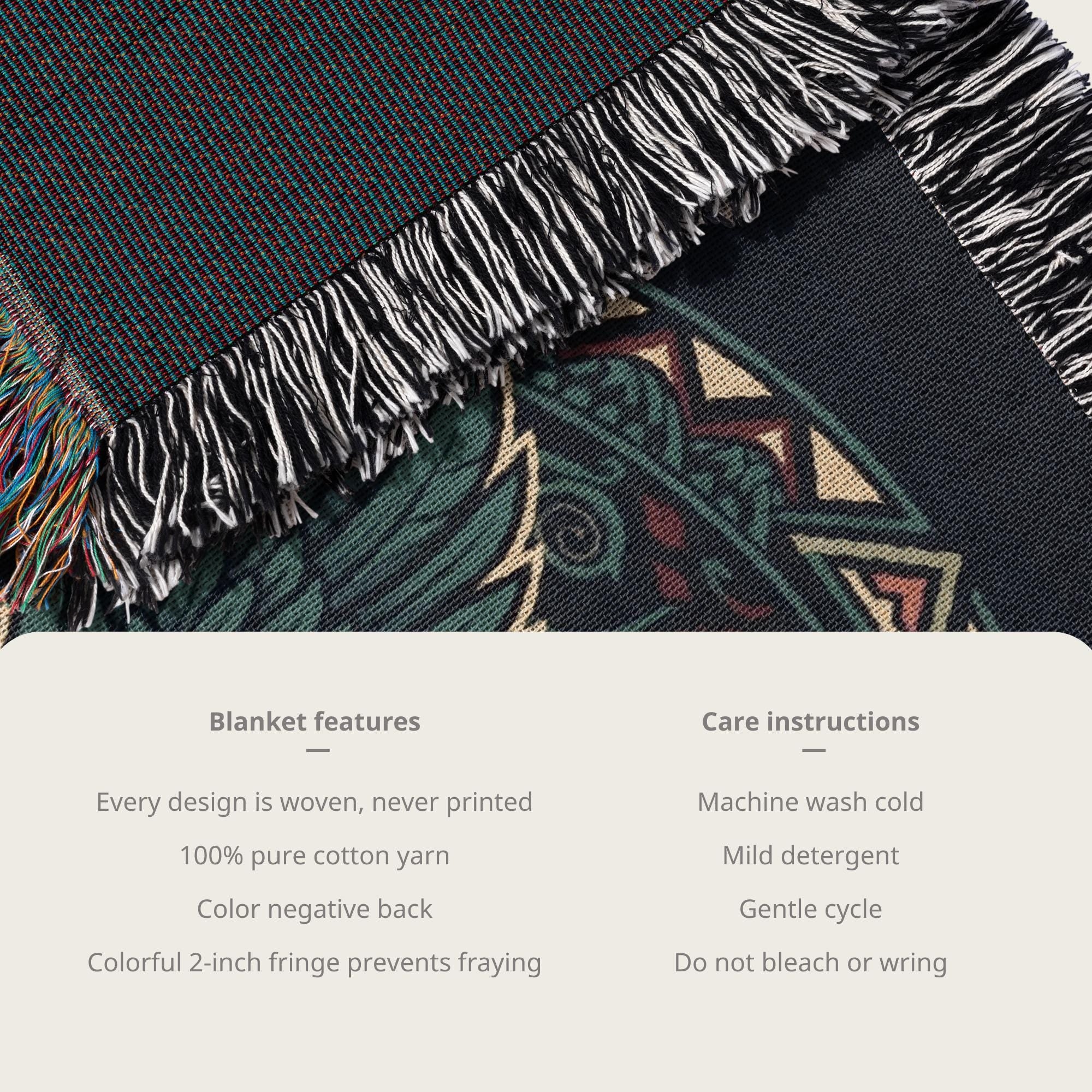 Viking Odin Blanket - Norse Mythology Woven Blanket - Odin Valknut Throw, Viking Warrior Art Gift