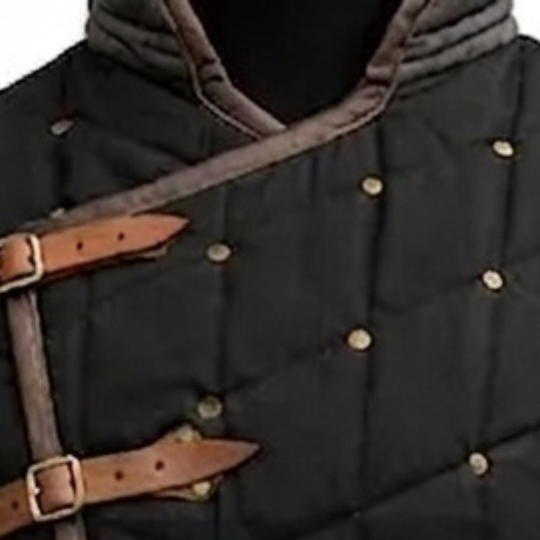 Viking Jacket - Black Medieval Gambeson Jacket for Men, Historical Costume Armor Padded Tunic
