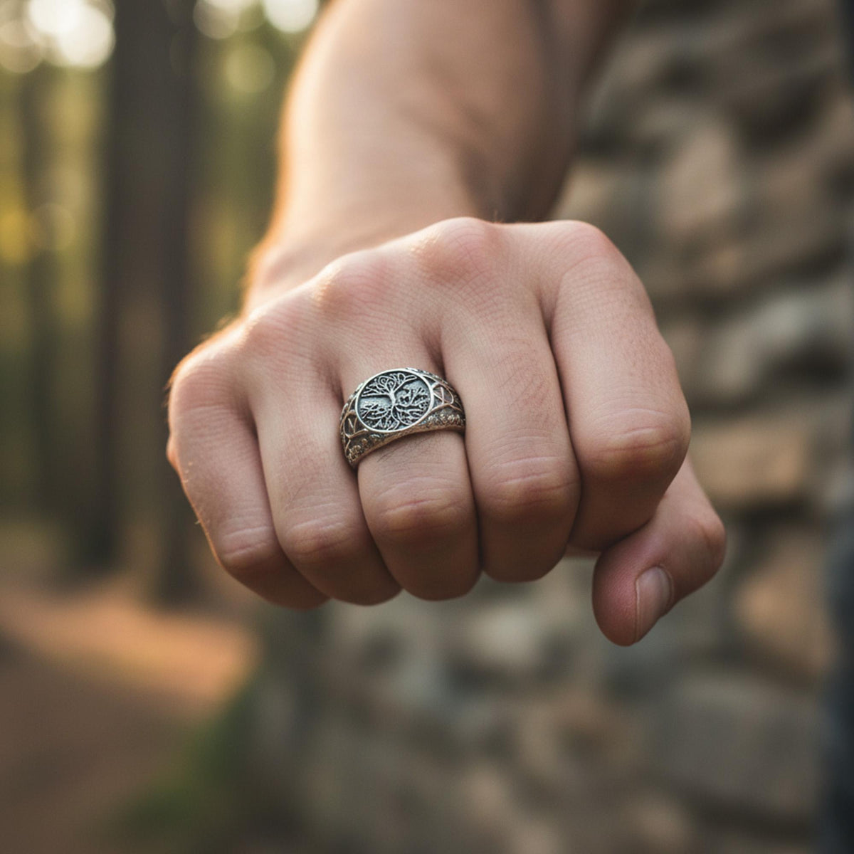 Viking Yggdrasil Tree of Life Ring - 925K Sterling Silver Yggdrasil Ring: Norse Mythology Tree of