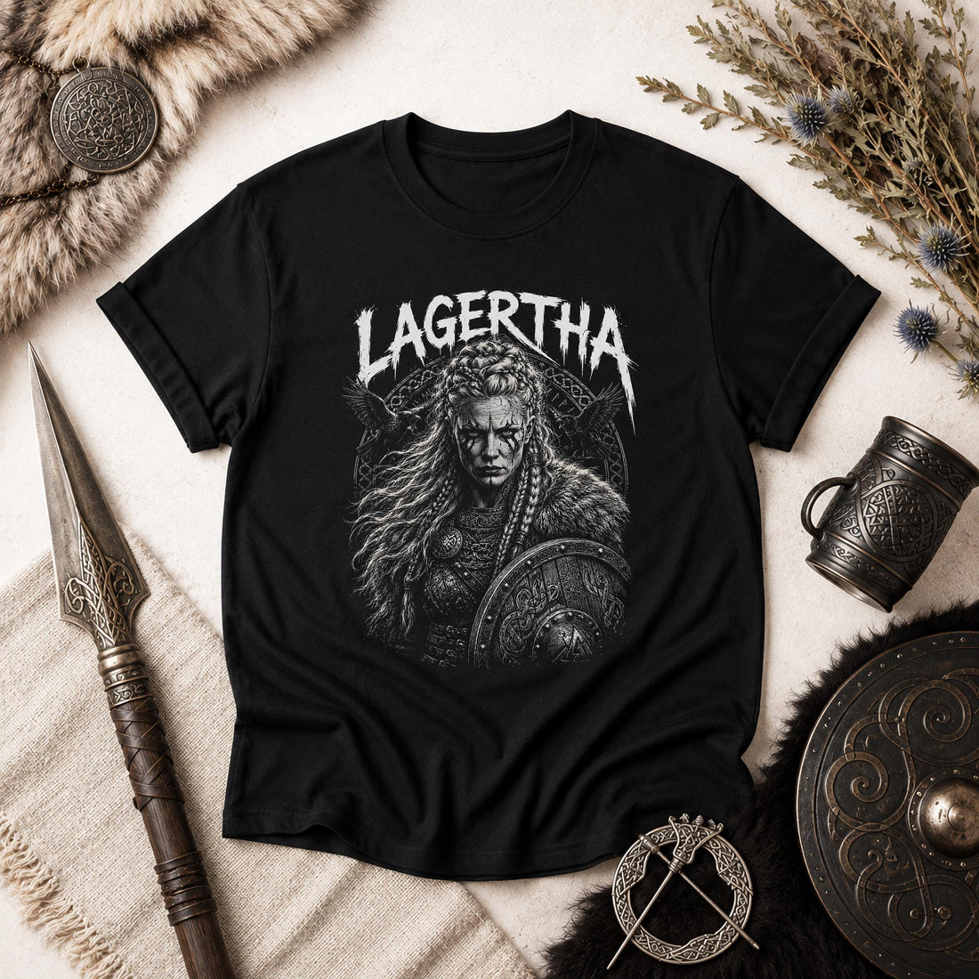 Viking T-Shirt - Lagertha Shirt: Viking Warrior Woman T Shirt, Viking Shieldmaiden Tee, Norse
