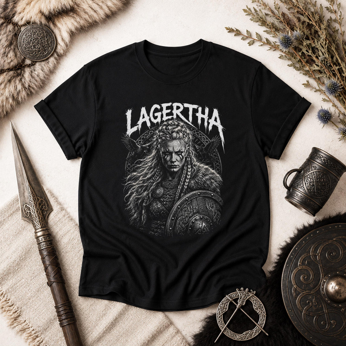 Viking T-Shirt - Lagertha Shirt: Viking Warrior Woman T Shirt, Viking Shieldmaiden Tee, Norse