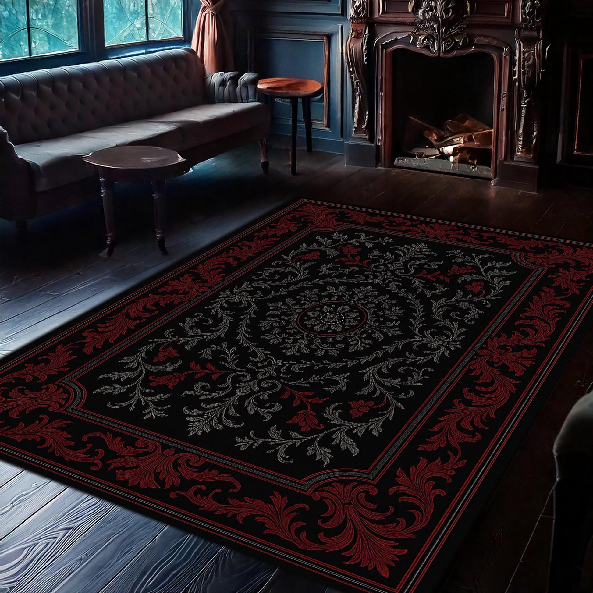 Viking Rug - Mythological Rug, Viking Rug, Viking Pattern, Scandinavian Myth, Nordic Mat, Helm of